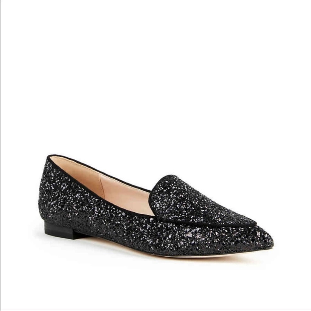 Sole/Society Cammila Glitter Black Pointy Flats Sz. 9